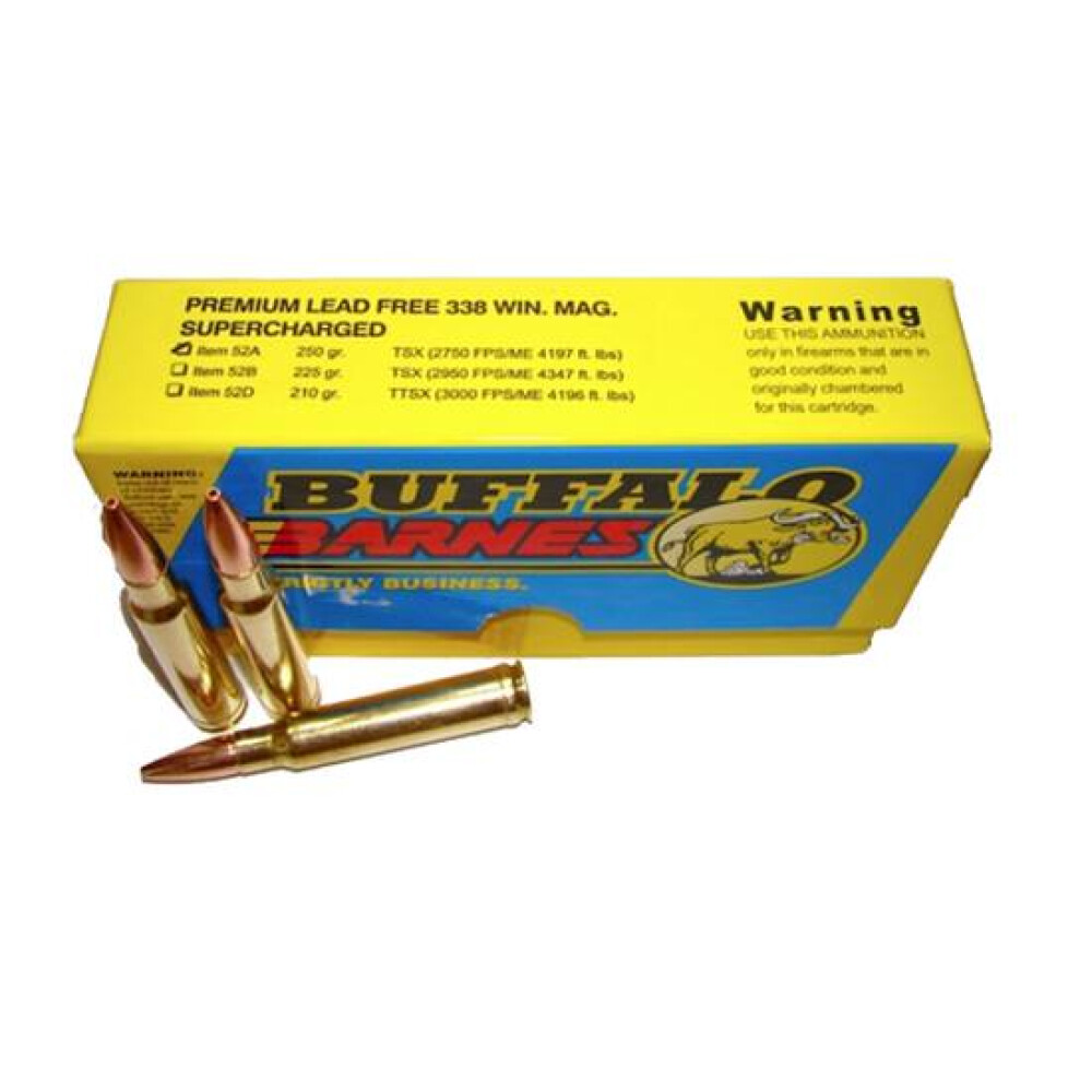 Buffalo Bore BUFFALO BORE 338 Win Mag 250Gr Barnes TSX 2750FPS 20rd