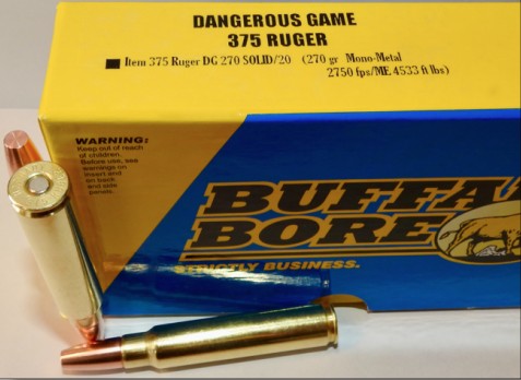 Buffalo Bore BUFFALO BORE 375 RUGER 270Gr Mono-Metal 2750FPS 20rd