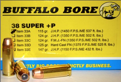 Buffalo Bore BUFFALO BORE 38 Super +P 115Gr JHP (1450FPS/ME 537 ft lbs) 20rd
