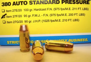 BUFFALO BORE 380 ACP 95Gr FMJ-FN (975FPS/ME 200 ft lbs) 20rd