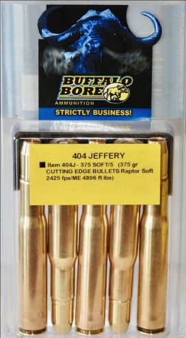 Buffalo Bore BUFFALO BORE 404 Jeff 375Gr Cutting Edge Bullet Raptor Soft 5rd