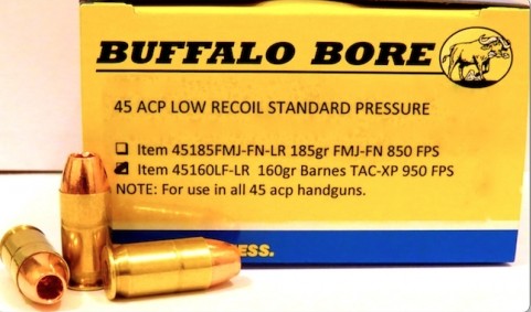 Buffalo Bore BUFFALO BORE 45 ACP 160Gr Barnes TAC-XP (950FPS/ME 321 ft) 20rd