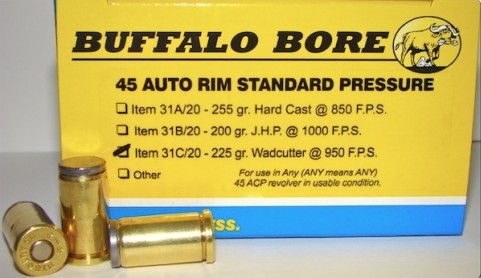 Buffalo Bore BUFFALO BORE 45 ACP 225Gr Wadcutter (950FPS/ME 451 ft lbs) 20rd