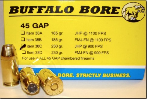 Buffalo Bore BUFFALO BORE 45 GAP 230Gr JHP (900FPS/ME 414 ft lbs) 20rd