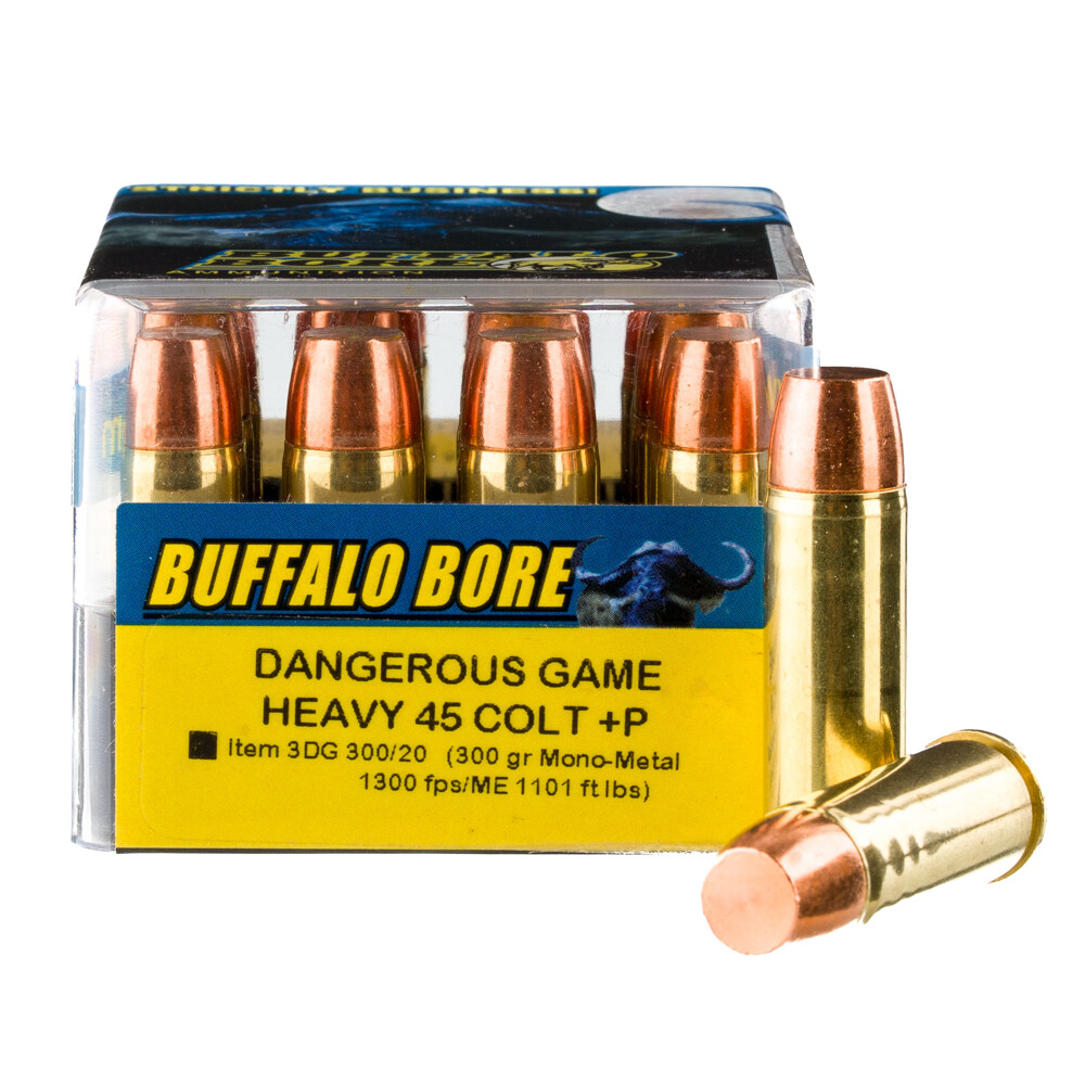 Buffalo Bore BUFFALO BORE 45 LC 300Gr Mono-Metal (1300FPS/ME 1101 ft) 20rd