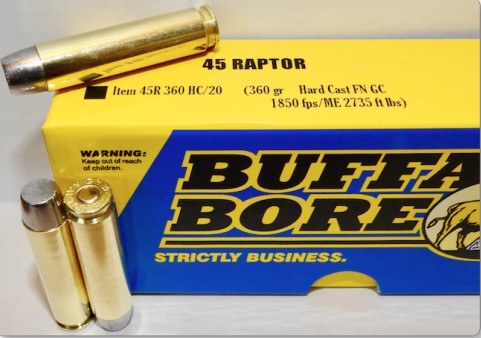 Buffalo Bore BUFFALO BORE 45 Raptor 360Gr Hard Cast FN GC 1850FPS 20rd