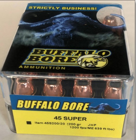 Buffalo Bore BUFFALO BORE 45 Super 200Gr JHP (1200FPS/ME 639 ft lbs) 20rd