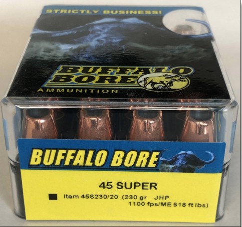 Buffalo Bore BUFFALO BORE 45 Super 230Gr FMJ-FN (1100FPS/ME 618 ft lbs) 20rd