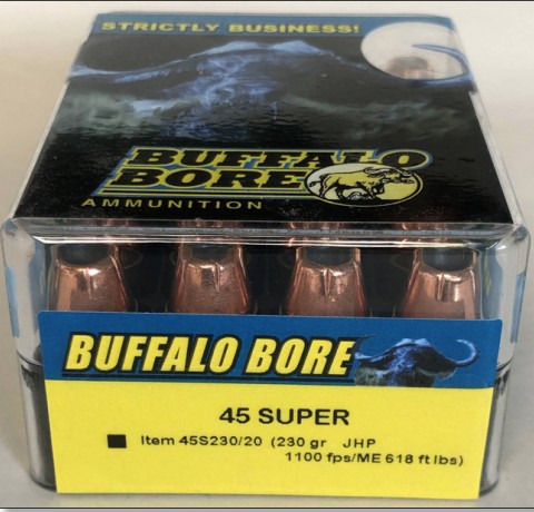 Buffalo Bore BUFFALO BORE 45 Super 230Gr JHP (1100FPS/ME 618 ft lbs) 20rd