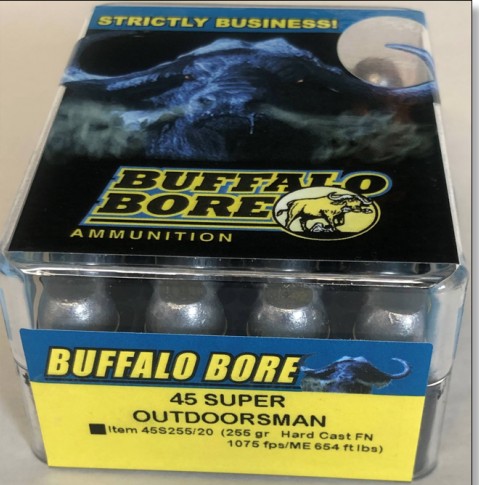 Buffalo Bore BUFFALO BORE 45 Super 255Gr Hard Cast FN 1075FPS 20rd