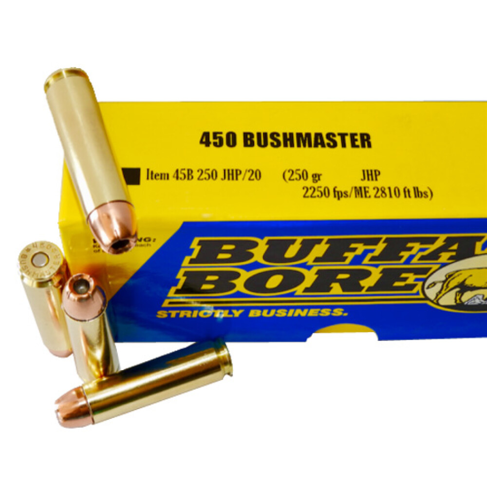 Buffalo Bore BUFFALO BORE 450 Bushmaster 250Gr JHP (2250FPS/ME 2810 ft) 20rd