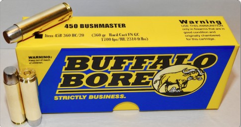 Buffalo Bore BUFFALO BORE 450 Bushmaster 360Gr Hard Cast FN GC 1700FPS 20rd
