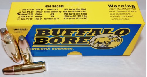 BUFFALO BORE 458 SOCOM 350Gr JFN (1710FPS/ME 2272 ft lbs) 20rd