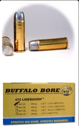 Buffalo Bore BUFFALO BORE 475 Linebaugh 420Gr Hard Cast LBT-LFN 950FPS 50rd