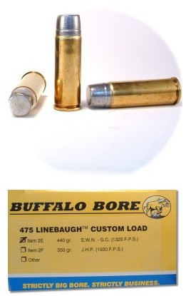 Buffalo Bore BUFFALO BORE 475 Linebaugh 440Gr Hard Cast EWN 1325FPS 50rd