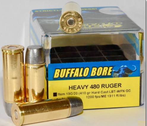 Buffalo Bore BUFFALO BORE 480 RUGER 370Gr Hard Cast LBT-LFN GC 1300FPS 20rd