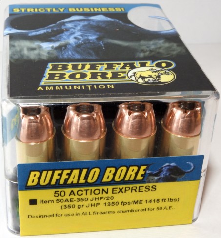 Buffalo Bore BUFFALO BORE 50 AE 350Gr JHP (1350FPS/ME 1416 ft lbs) 20rd
