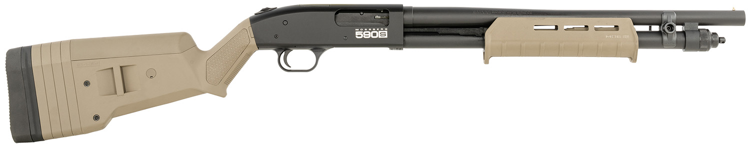 MOSSBERG 590S 12 Gauge 18.5" 9rd - Tan & Black