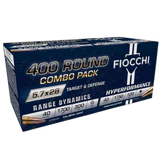 Fiocchi Range Dynamics 57COMPT 5.7x28mm 40 Grain 300 FMJ 100 Thp Combo Pack