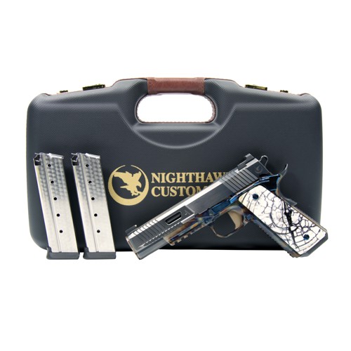 NIGHTHAWK CUSTOM VIP Agent 2 Gov. 9mm 5" 10rd - Case Hardened w/ Mammoth Tusk Ivory Grips