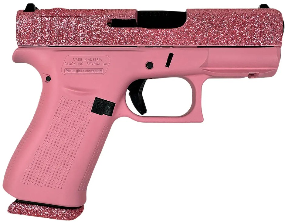 Glock GLOCK G43X MOS 9mm 3.41" 10rd Black/Bubblegum Glitter