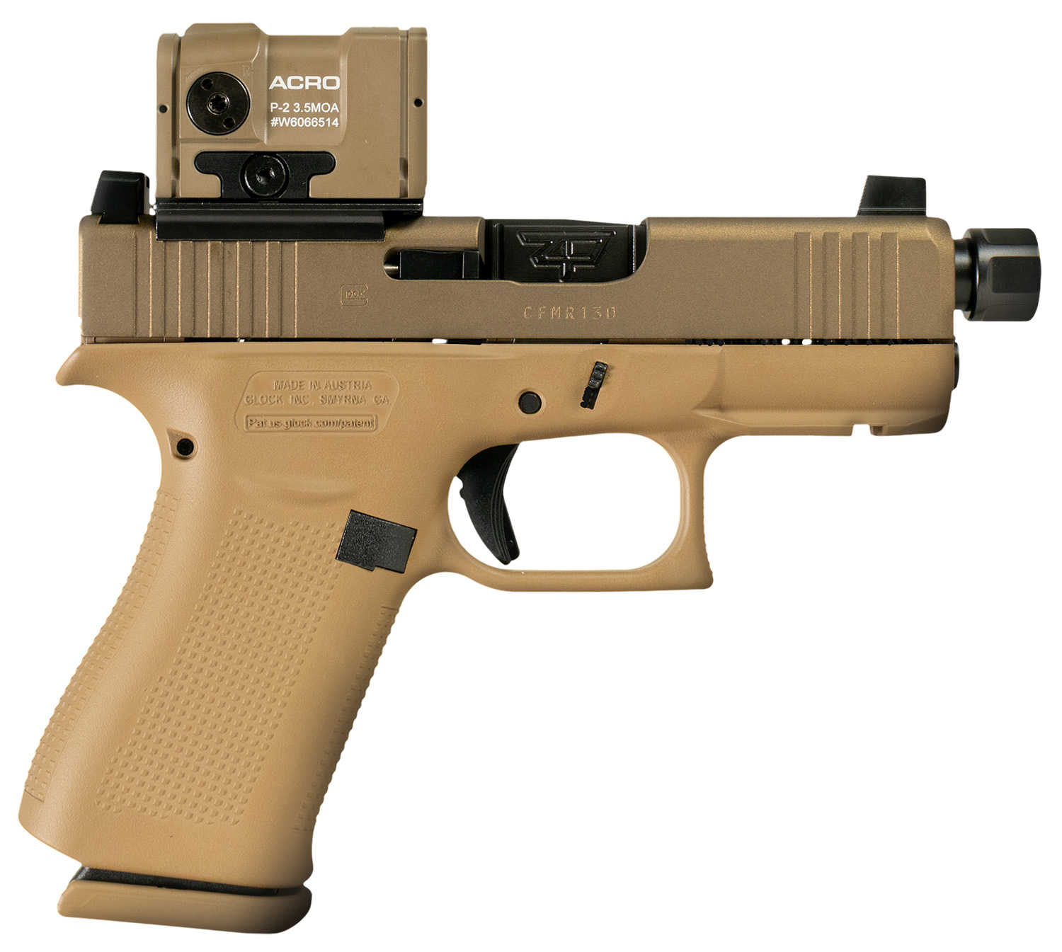 Glock GLOCK G43X MOS 9mm 3.41" 10rd w/ Holosun HS 407K Red Dot - FDE