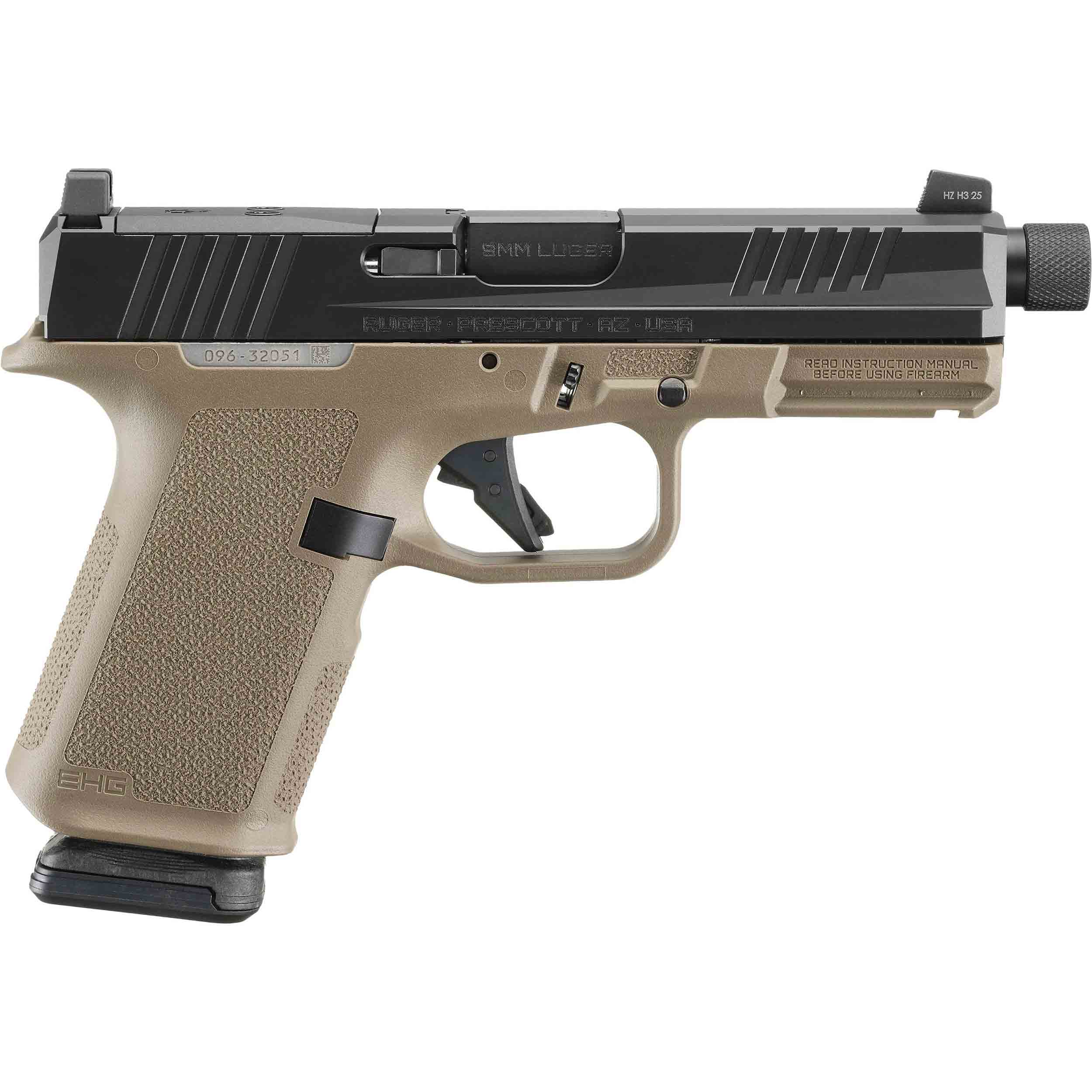 RUGER RXM 9mm 4" 15rd w/ Threaded Barrel - Black & FDE