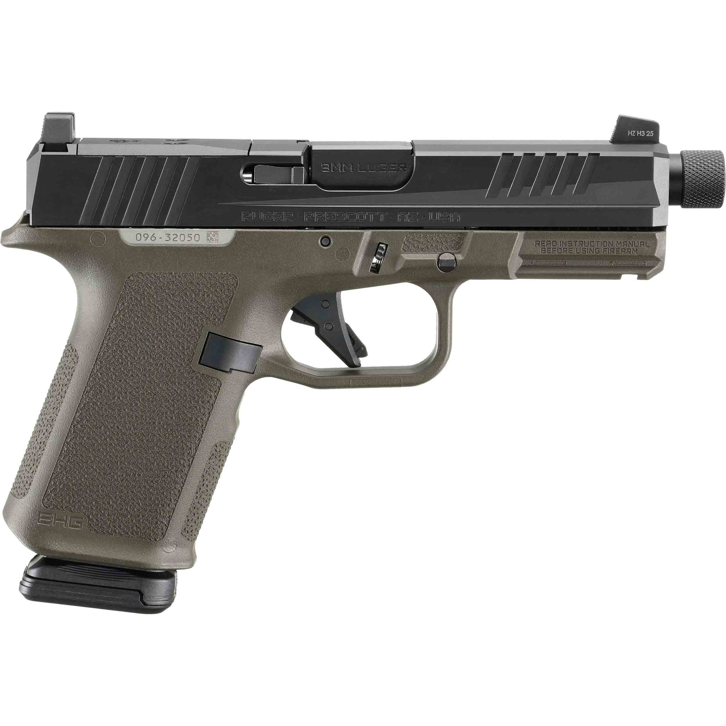 RUGER RXM 9mm 4.5" 15rd w/ Threaded Barrel - Black & OD Green