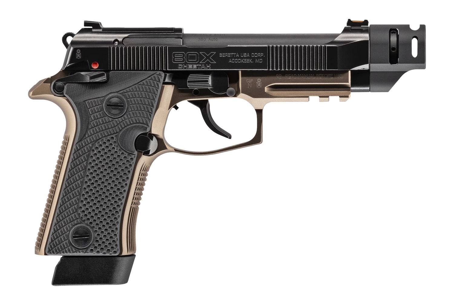 BERETTA 80X Cheetah Tactical Launch Ed 380 ACP 4.4" 15rd - Black & Bronze