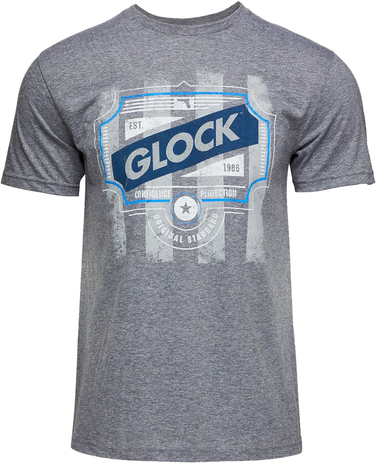 Glock GLOCK Blue Line Tee Gray Ringspun Short Sleeve 3XL