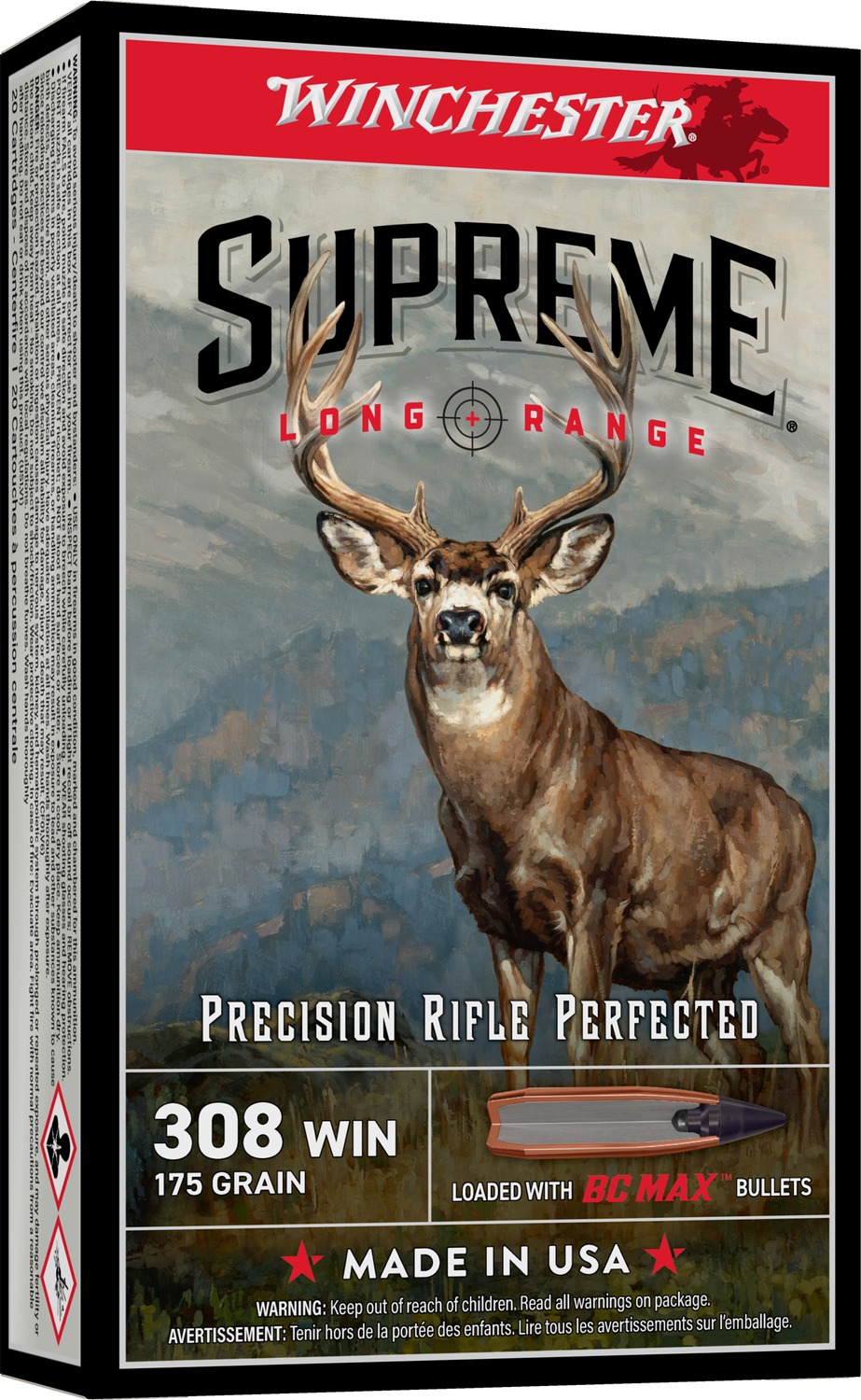 Winchester Repeating Arms Supreme Long Rnge 308W 175gr BCMax 20/Bx