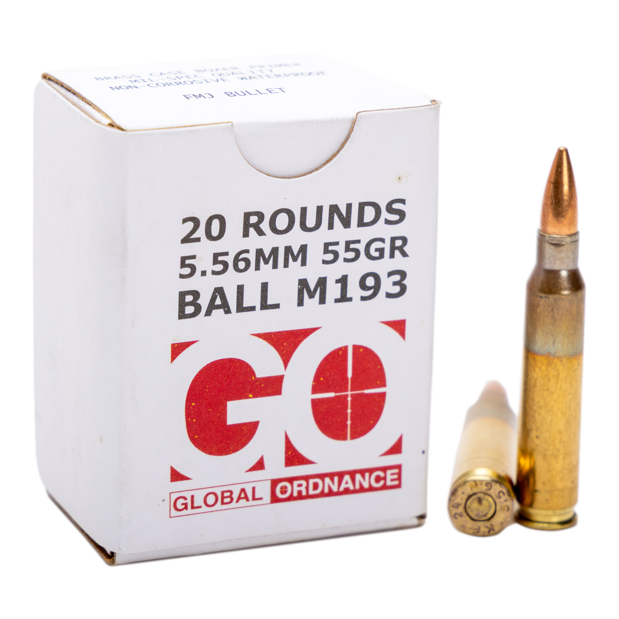 Global Ordnance GLOBAL ORDNANCE 5.56x45mm M193 55gr FMJ Brass