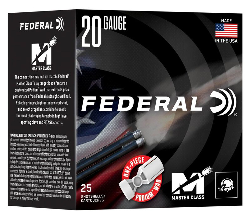 Federal FEDERAL AMMO 20Ga 2 3/4" 7/8oz 1250 FPS 2 3/4 Dram 7.5 25rd