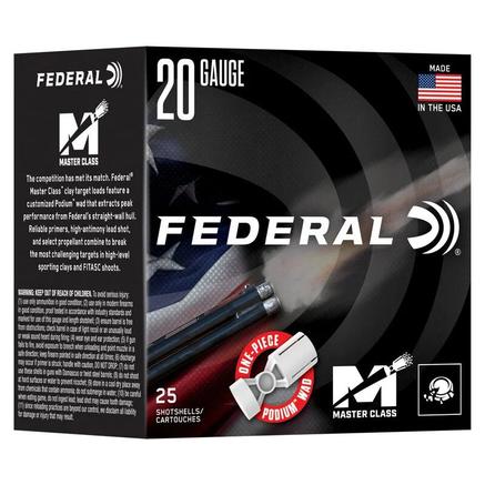 Federal FEDERAL AMMO 20Ga 2 3/4" 7/8oz 1250 FPS 2 3/4 Dram 8 25rd