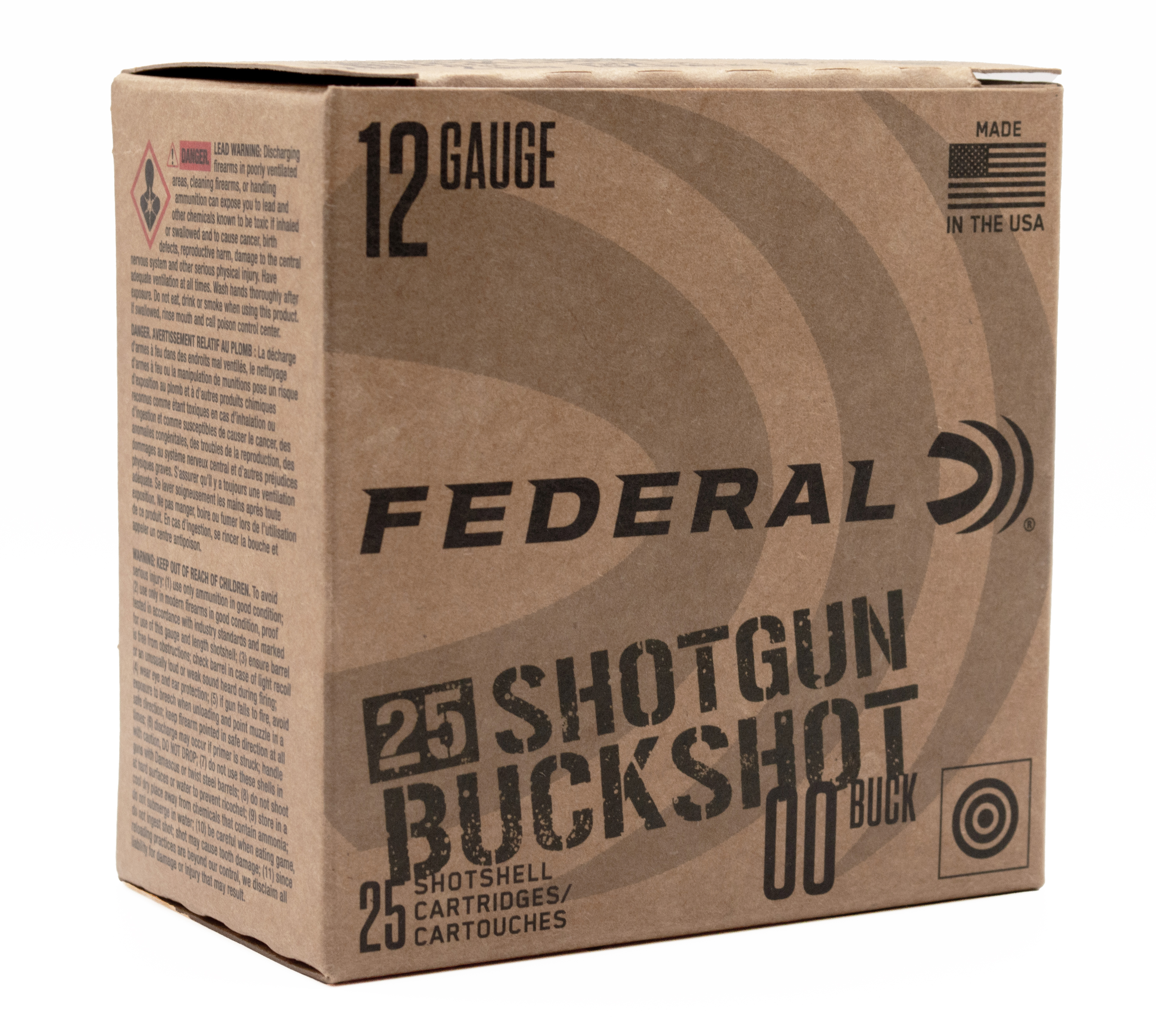 Federal FEDERAL AMMO 12Ga 2 3/4" Max 9 Pellet 00 Buckshot 1325 FPS 25rd