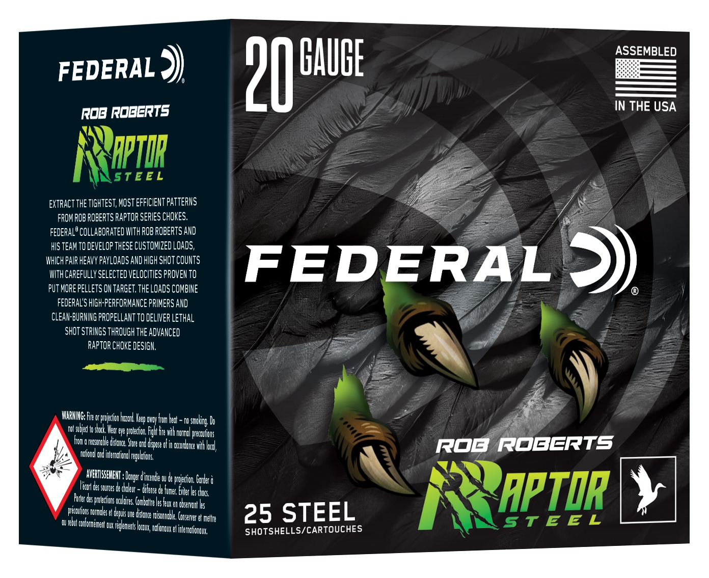 Federal FEDERAL AMMO 20Ga 3" 1oz 1400FPS #4 Raptor Steel 25rd
