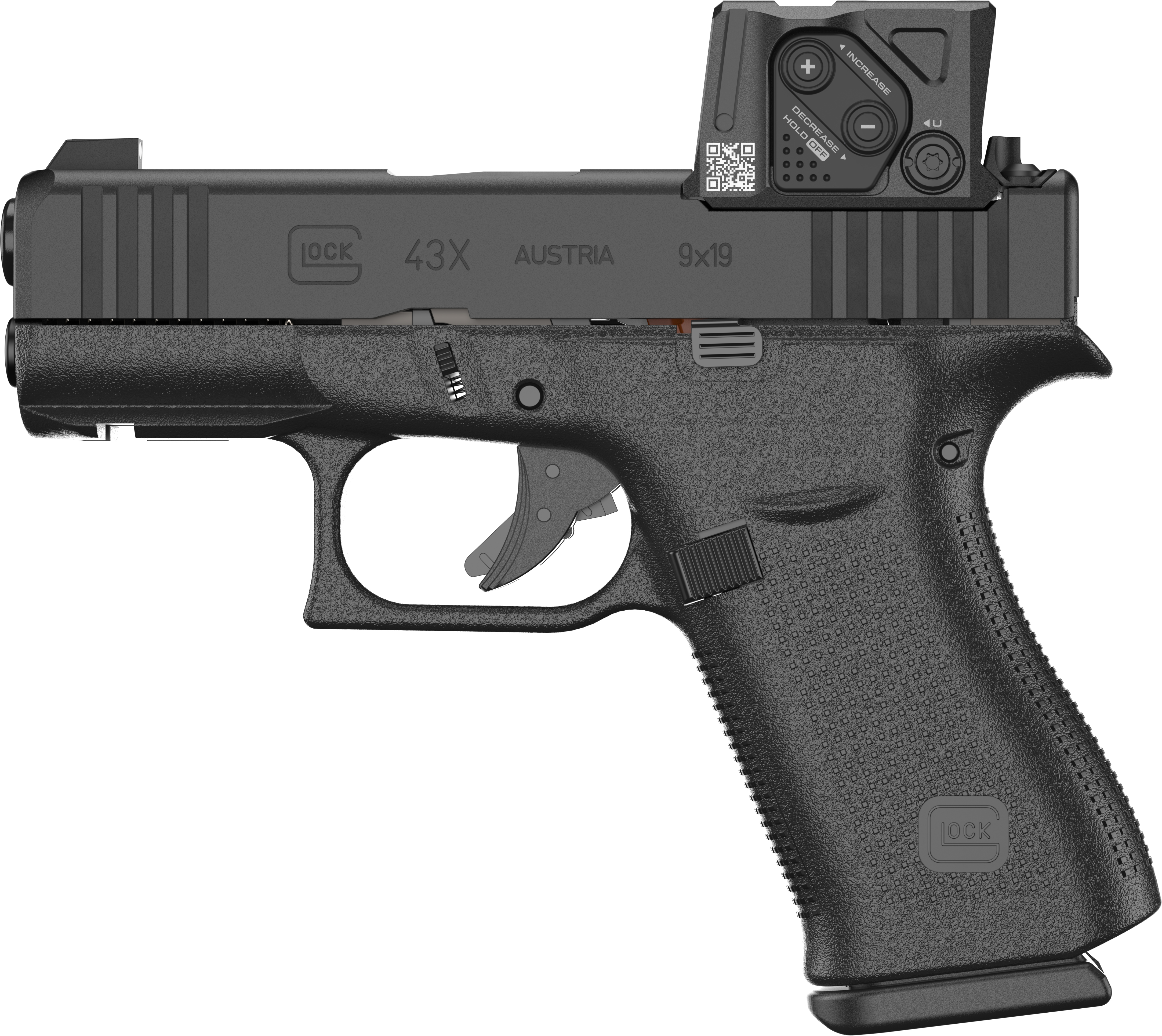 GLOCK G43X 9mm 3.39" 10rd w/ Aimpoint COA - Black