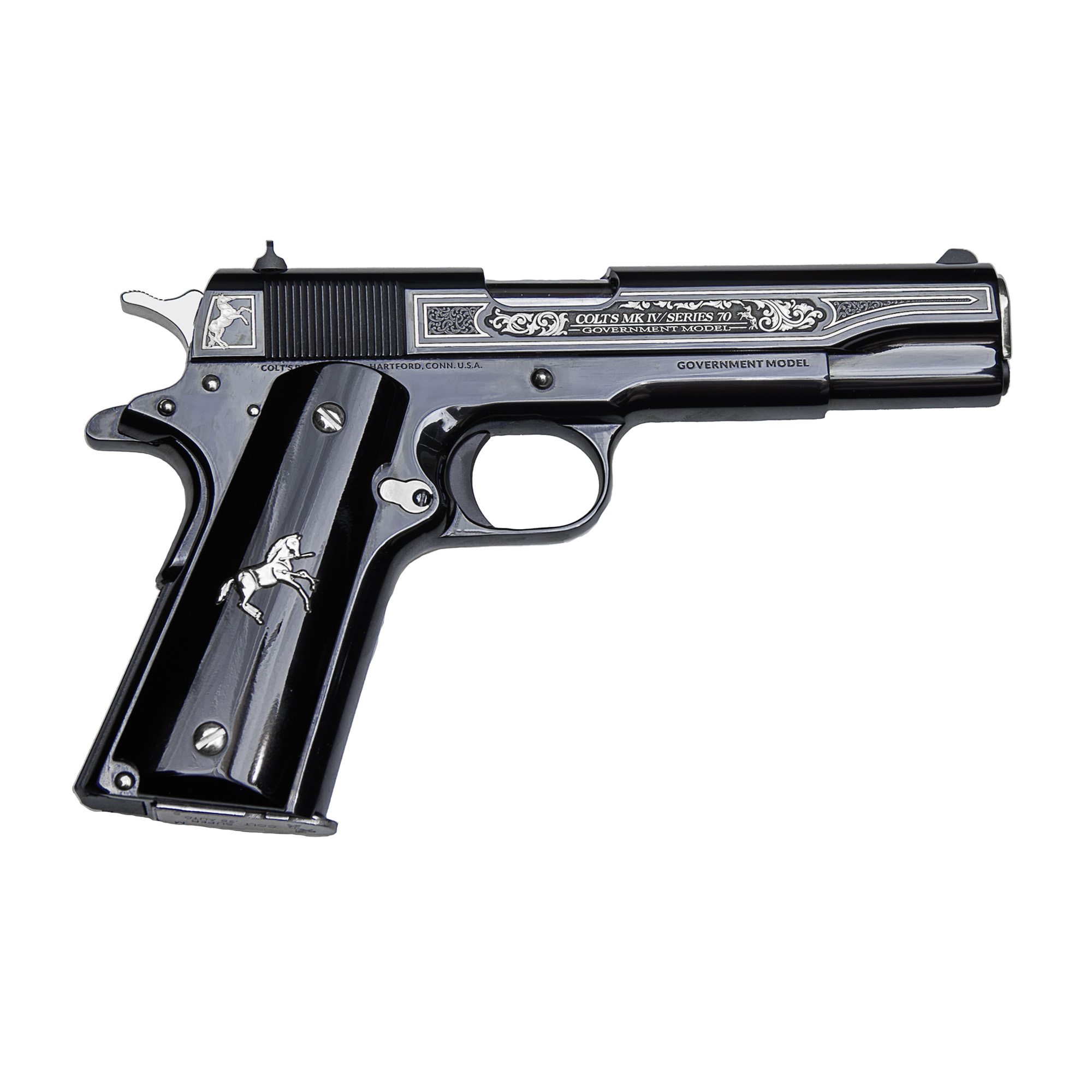 COLT 1911 OSCURO Y PLATA 38 Super 5" 8rd - Black & Silver