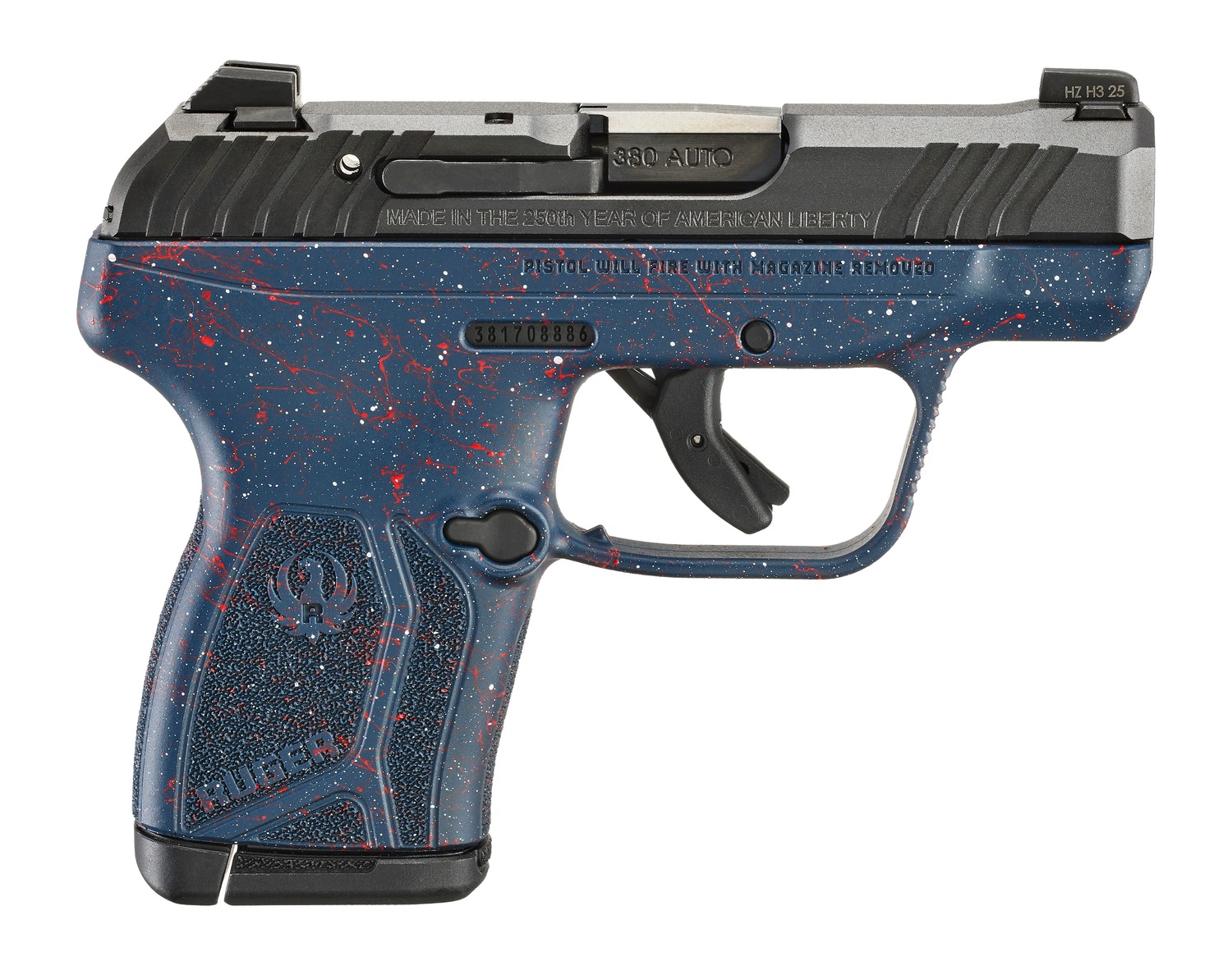 RUGER LCP MAX 380 2.8" 10RD 250TH ANNIVERSARY - Red. White. & Blue