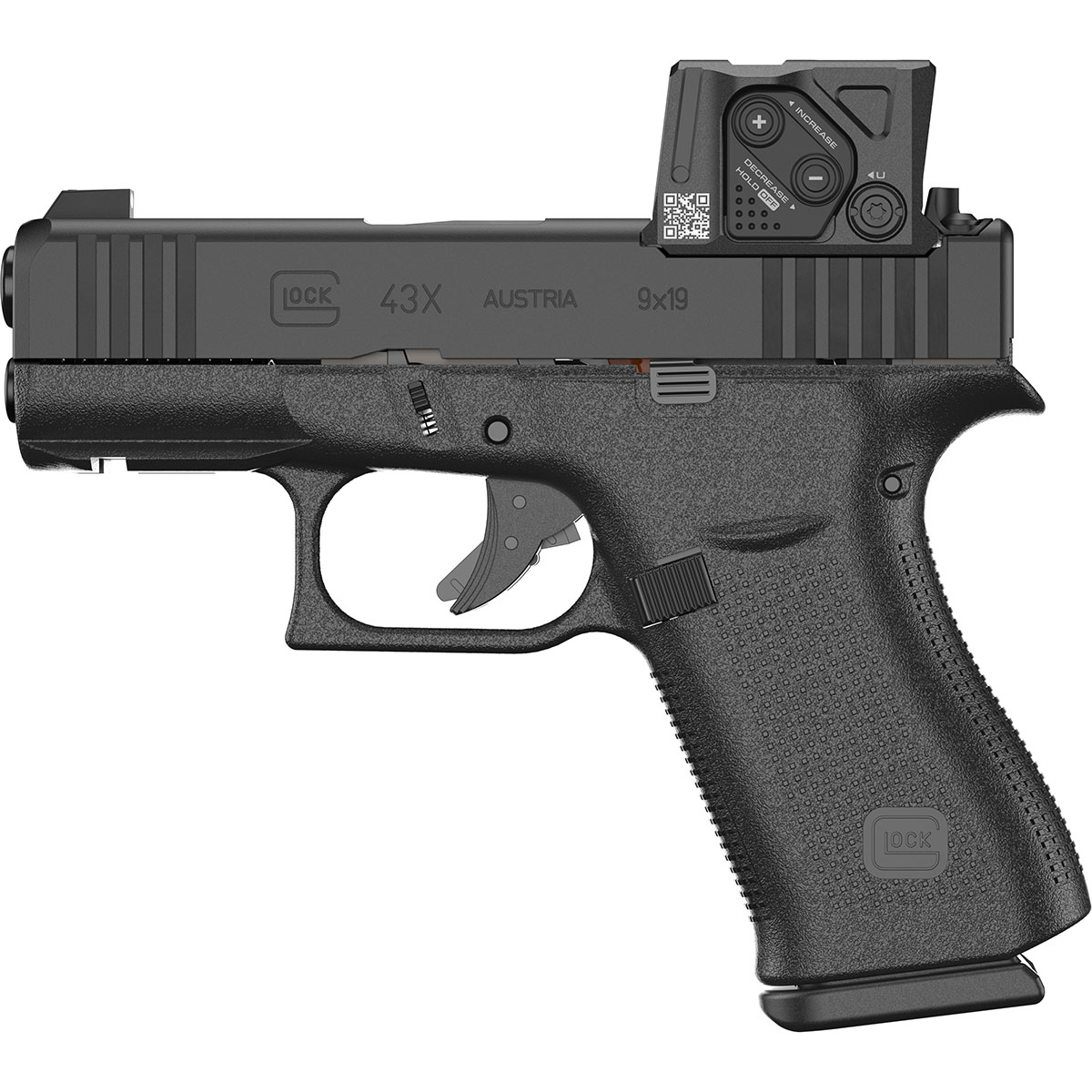 GLOCK G43X MOS 9mm 3.41" 15rd w/ Aimpoint COA - Black
