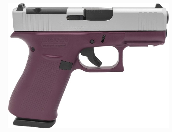 GLOCK G43X MOS 9mm 3.4" 10rd - Black Cherry / Silver