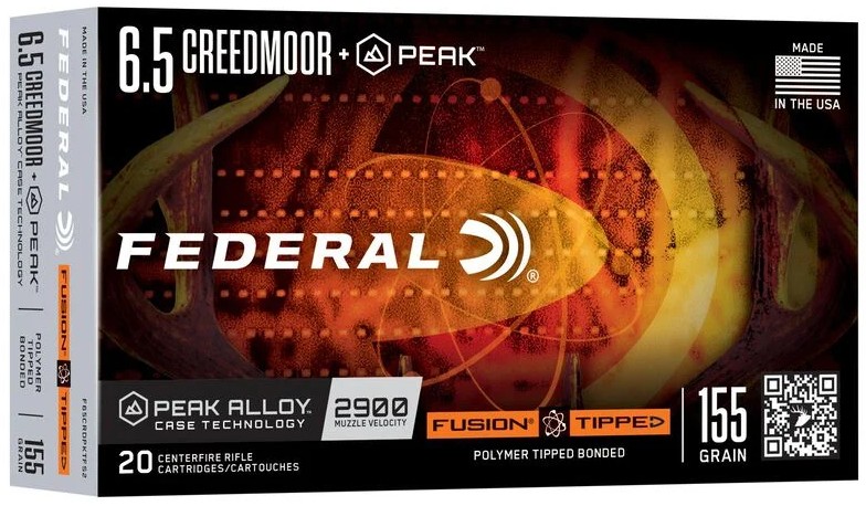 Federal FEDERAL AMMO 6.5 Creedmoor +Peak 155Gr 20rd Fusion Tipped