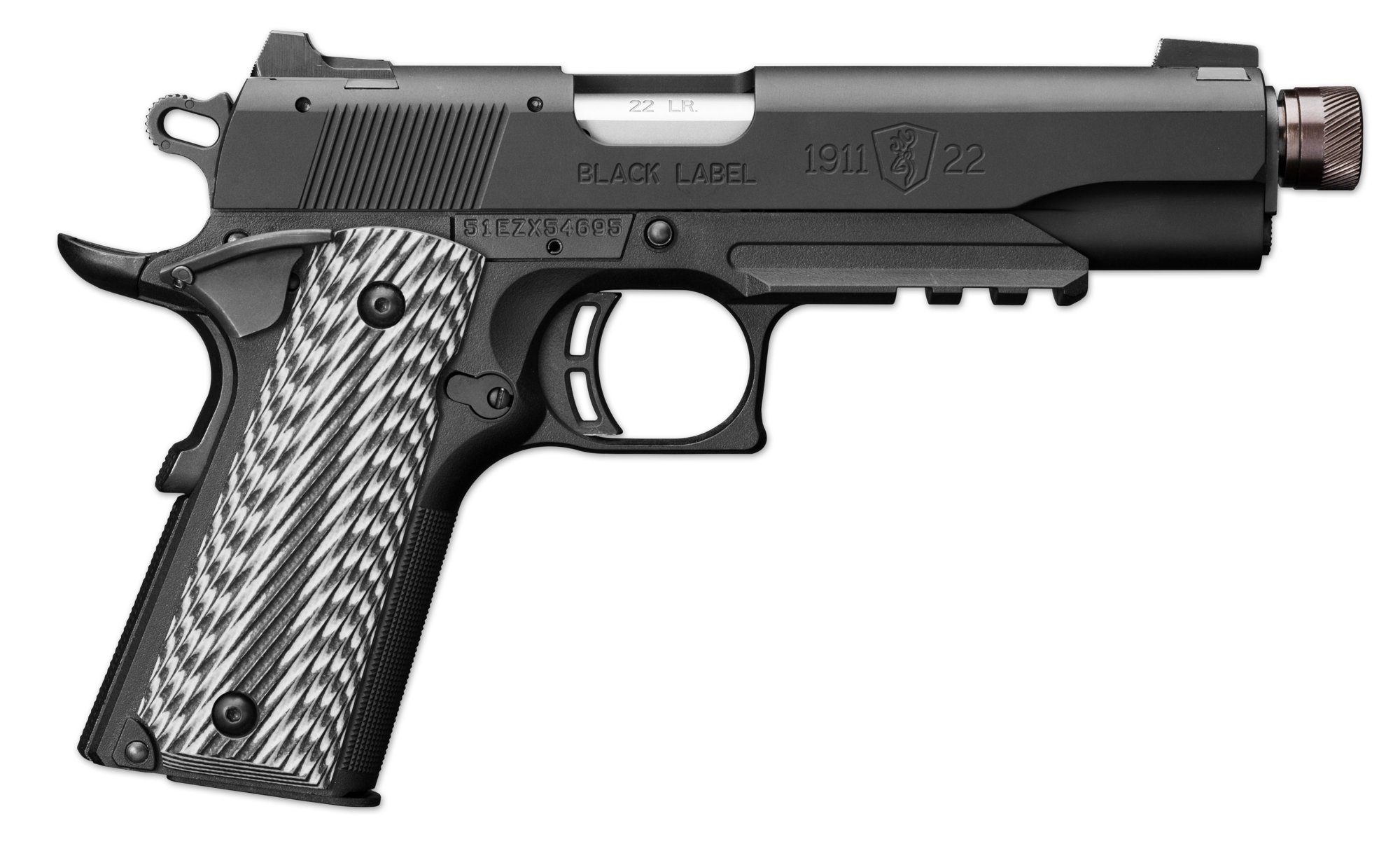 Browning 1911-22 Suppressor Ready, 22LR, 4.875″ Barrel, 10 Rds, Matte Finish – 023614044178