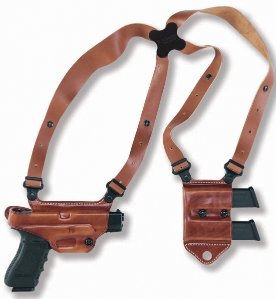 Galco MCII224 Miami Classic II Shoulder System Fits Glock 17/19/22/23/26/27/31/32/33/34/35 Steerhide Tan