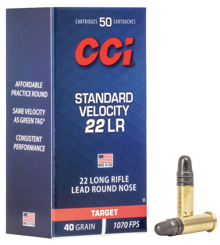 CCI Standard Velocity 22LR 40Gr Lead Round Nose Target Ammunition