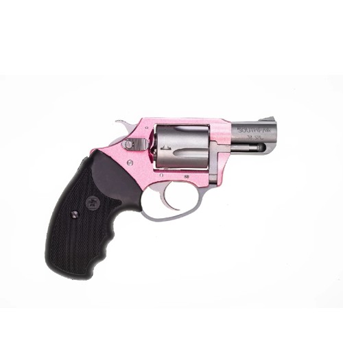 CHARTER ARMS Southpaw Left Hand 38 Special 2 5rd Revolver  Pink  Stainless  Black Rubber Grips