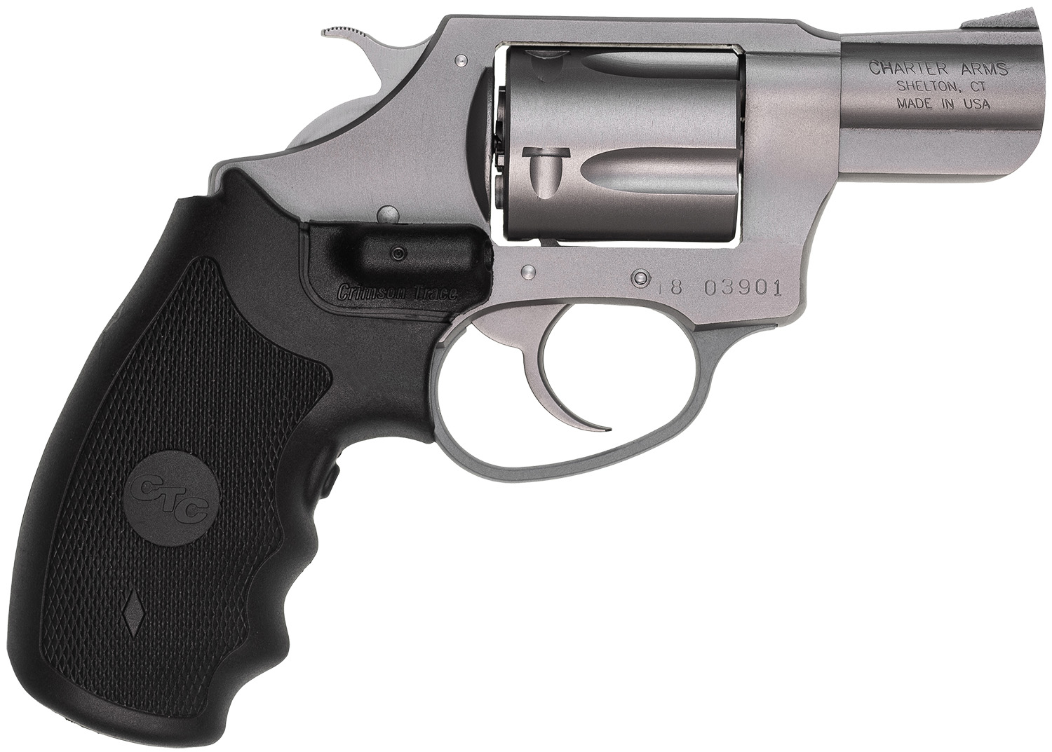 CHARTER ARMS Undercover 38 Special +P 2" 5rd Revolver w/ Crimson Trace LaserGrips - Stainless