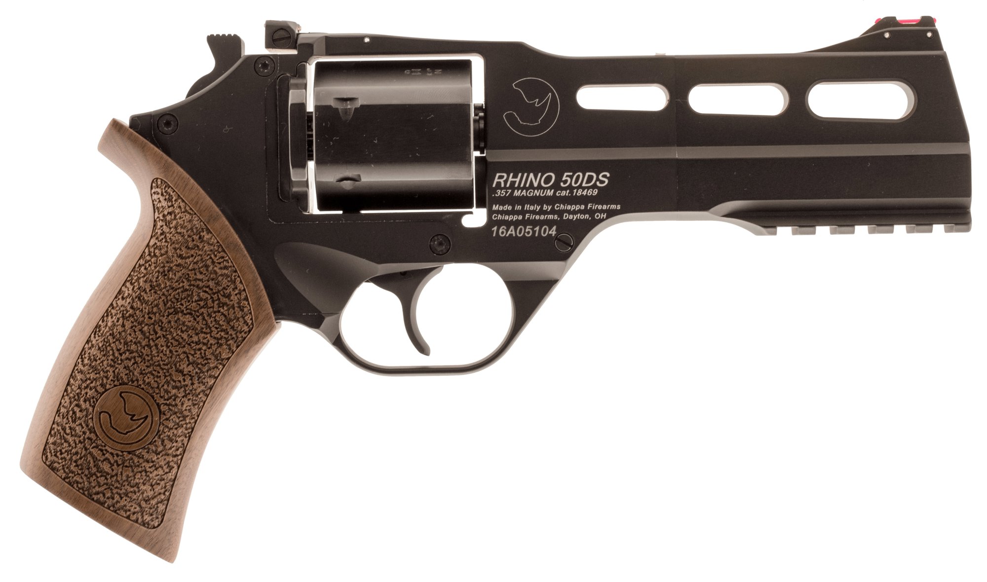 CHIAPPA FIREARMS Rhino 50DS 357 Mag 5" 6rd Revolver - Black w/ Walnut Grips