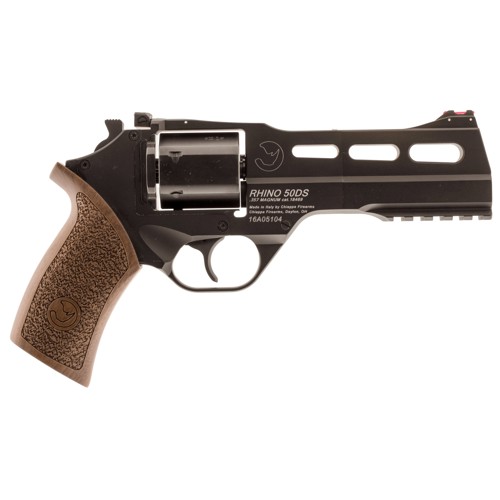 CHIAPPA FIREARMS Rhino 50DS 357 Mag 5 6rd Revolver  Black w Walnut Grips