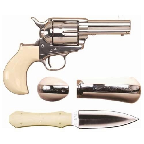 CIMARRON Doc Holliday Combo 45LC 35 6rd Revolver w Dagger  Ivory  Nickel
